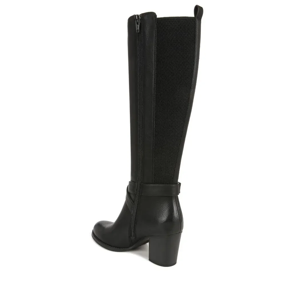 NATURALIZER SOUL TRIYA WOMENS BLACK WIDE CALF TALL BOOTS SIZE 8.5 W